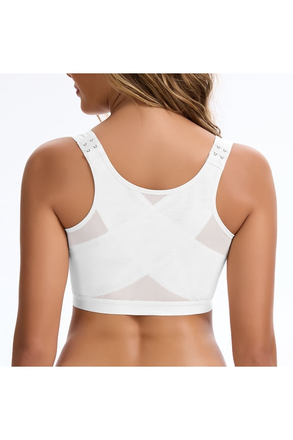 Front Closure Compression Bra for Women Post Surgery Recovery Support Bra with Adjustable Straps Breast Augmentation Mastectomy Bra