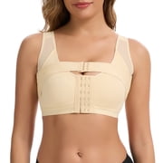 Vaslanda Mastectomy Bras for Women Front Closure Post Surgery Compression Bras Breast Augmentation Mastectomy Bra