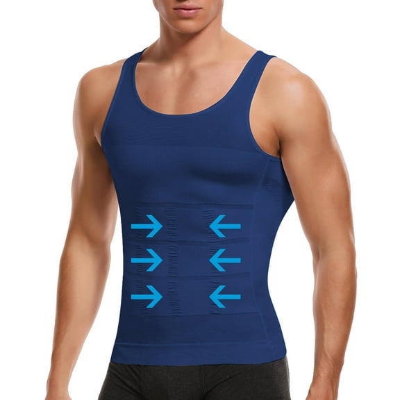 Vaslanda Men Slimming Body Shaper Vest Compression Shirt Gym Workout Tank Top Sleeveless Abdomen Shapewear