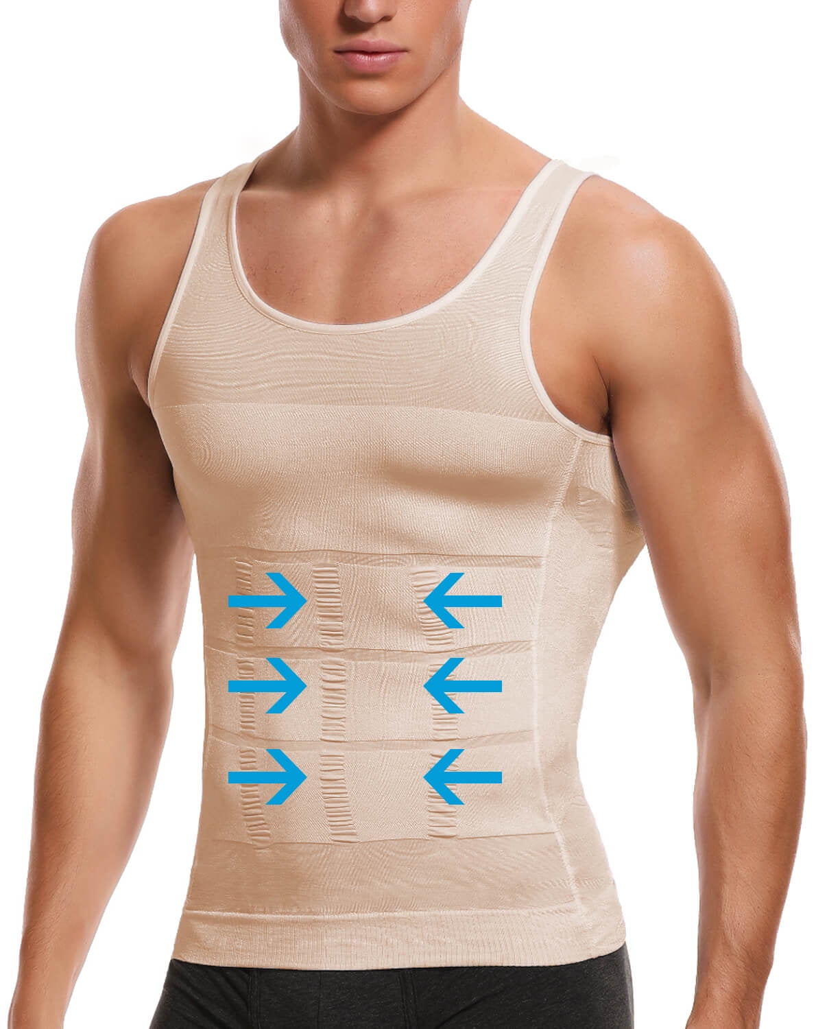 Vaslanda Men's Slimming Body Shaper Vest Compression Shirt Gym