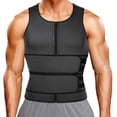 thumbnail image 1 of Vaslanda Neoprene Sauna Suit for Men Waist Trainer Vest Zipper Body Shaper Tank Top with Double Adjustable Belts, 1 of 8