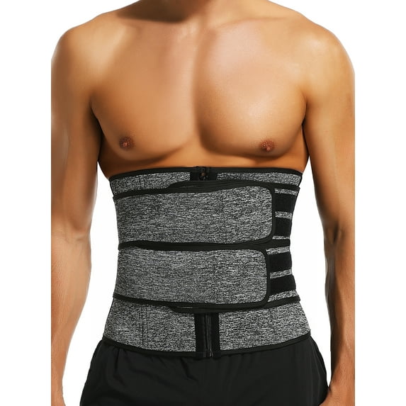 Vaslanda Neoprene Sauna Waist Trainer Corset Sweat Belt for Men Weight Loss Compression Trimmer Workout Fitness Activewear
