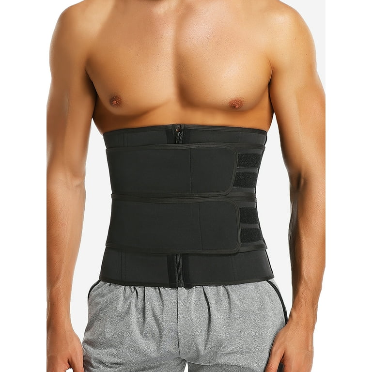 Vaslanda Neoprene Sauna Waist Trainer Corset Sweat Belt for Men Weight Loss Compression Trimmer Workout Fitness Activewear Walmart