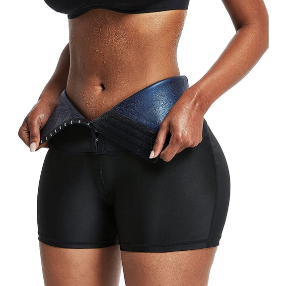 Vaslanda Thermo Sauna Sweat Pants for Women High Waisted Neoprene Corset Leggings Workout Waist Trainer Body Shaper