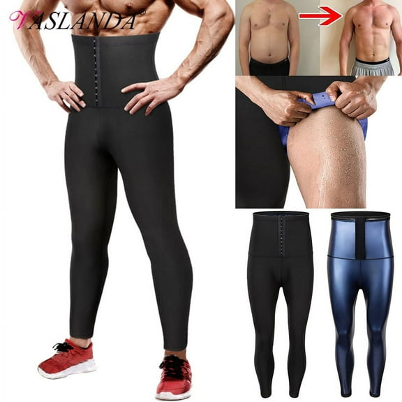 Vaslanda Sauna Sweat Leggings for Men Hight Waist Compression Sauna suits for Workout