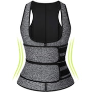 Vaslanda Neoprene Sauna Suit for Women Waist Trainer Vest Zipper Body Shaper Tank Top with Double Adjustable Belts