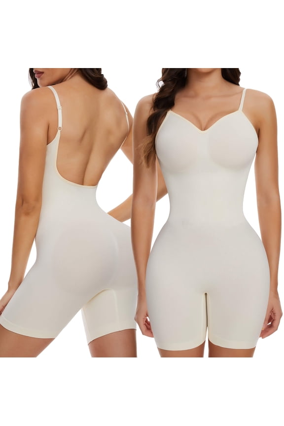 Women's Backless Shapewear Bodysuit Tummy control Shorts Seamless Body Shaper Sleeveless Jumpsuits Tops