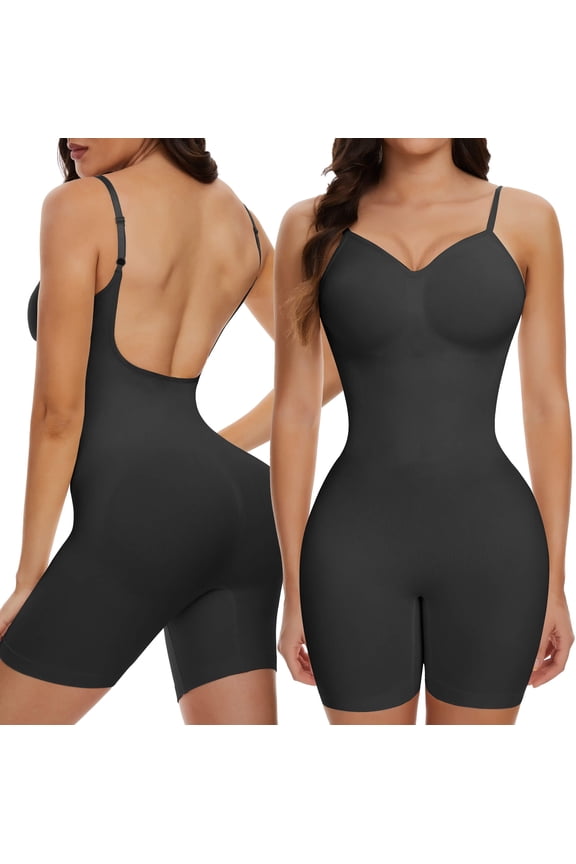 Women's Backless Shapewear Bodysuit Tummy control Shorts Seamless Body Shaper Sleeveless Jumpsuits Tops