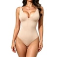 thumbnail image 1 of Vaslanda Halter Neck Shapewear Bodysuits for Women Tummy Control Body Shaper Deep V Neck Seamless Body Suit, 1 of 6