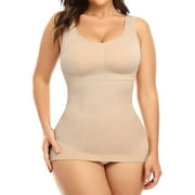 Vaslanda Shaping Vest with Built-in Removable Padded Bra - Ultimate Tummy and Waist Control Shapewear for Women