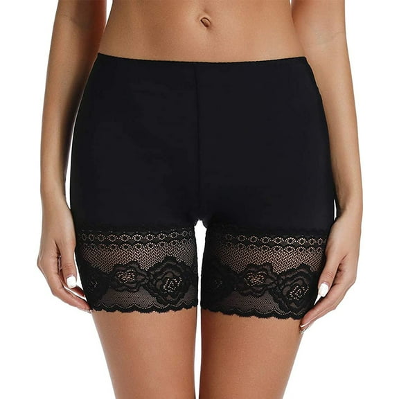 Vaslanda Slip Shorts for Under Dresses Women Elastic Anti Chafing Underwear Lace Slip Yoga Biker Shorts Boxer Briefs