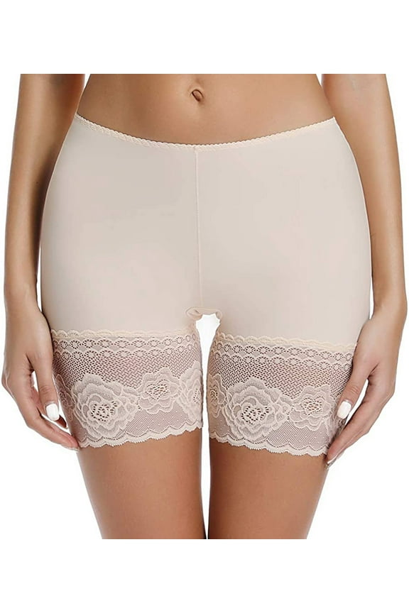 Slip Shorts for Under Dresses Women Elastic Anti Chafing Underwear Lace Slip Yoga Biker Shorts Boxer Briefs