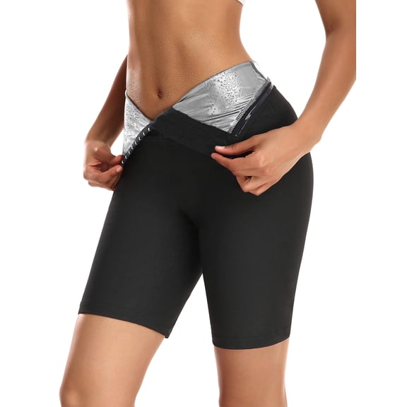 Vaslanda Thermo Sauna Sweat Pants for Women High Waisted Neoprene Corset Leggings Workout Waist Trainer Body Shaper