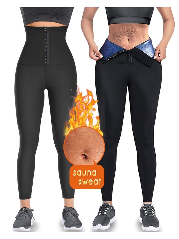 Thermo Sauna Sweat Pants for Women High Waisted Neoprene Corset Leggings Workout Waist Trainer Body Shaper