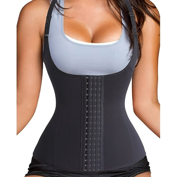 Vaslanda Waist Trainer Corset Vest for Weight Loss Sport Body Shaper Workout Underbust Cincher Steel Boned Tummy Tank