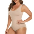 thumbnail image 1 of Vaslanda Women Waist Trainer Seamless Round Neck Tummy Control Shapewear Bodysuit, 1 of 7