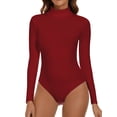 thumbnail image 1 of Vaslanda Women's Mock Turtle Neck Long Sleeve Tops Bodysuit Jumpsuit, 1 of 5