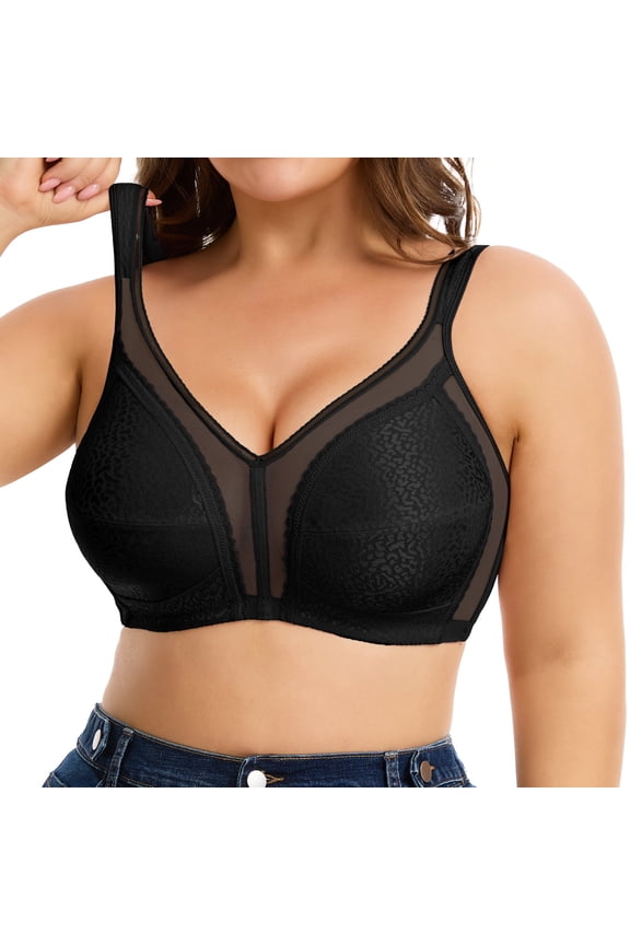 Women's Plus Size Full Coverage Bra Wireless Minimizer Bra No Underwire Comfort Everyday Bra for Full Figure XL-4XL