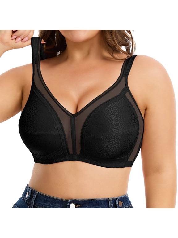 Women's Plus Size Full Coverage Bra Wireless Minimizer Bra No Underwire Comfort Everyday Bra for Full Figure XL-4XL