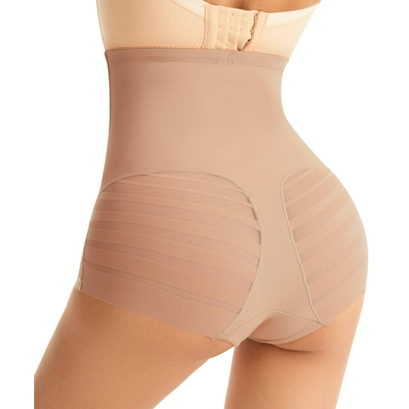Vaslanda Women's Shapewear Tummy Smoothing High-Waist Lace Brief, Sizes Small-2XL