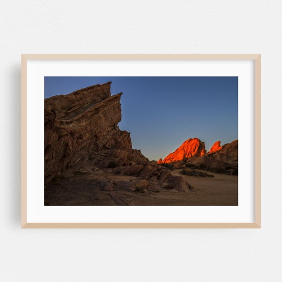 Vasquez Rocks At Sunset - Agua Dulce California Photography Desert Landscape Sunset Nature Scenic Wilderness Oak Framed Wall Art Print 24 x 36 inches