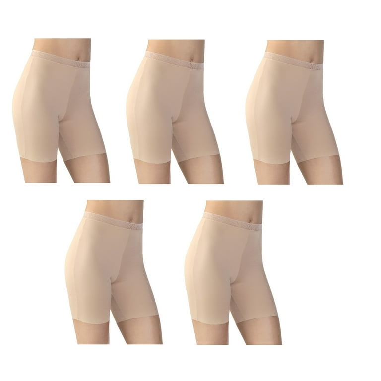 Vassarette Women's 5-Pack Invisibly Smooth Slip Short, Style 12385