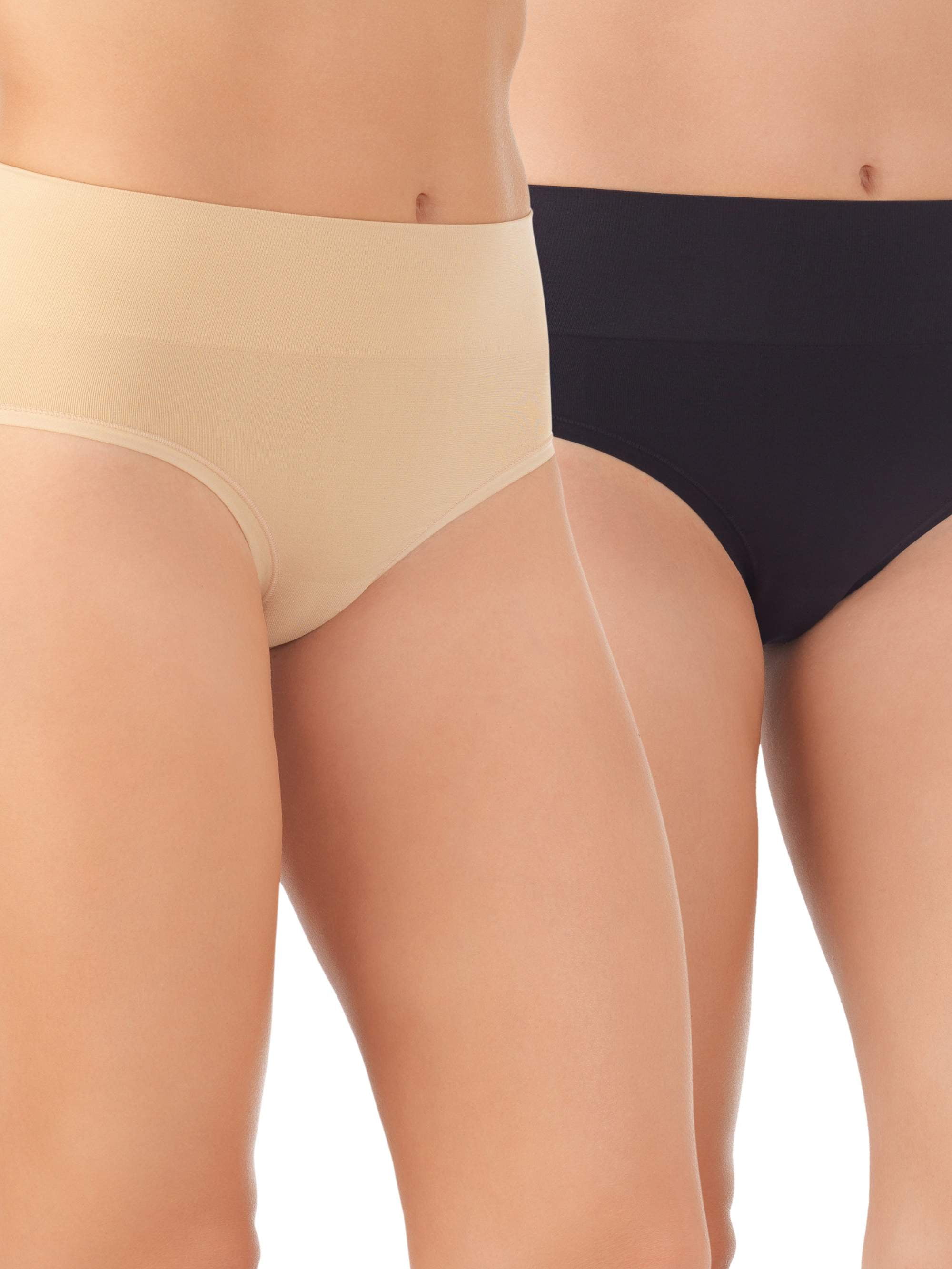 Vassarette Womens Comfortably Smooth 2 Pack Hi Cut Panties S Black Latte