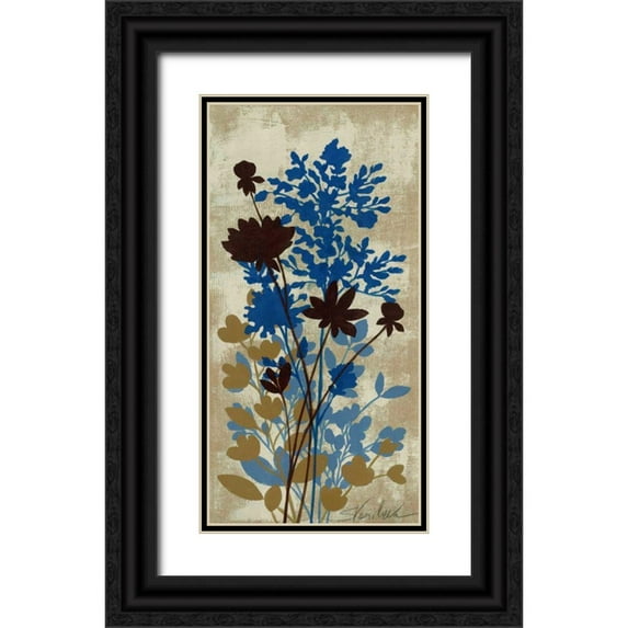 Vassileva, Silvia 11x18 Black Ornate Wood Framed with Double Matting Museum Art Print Titled - Spring Bouquet I on Tan