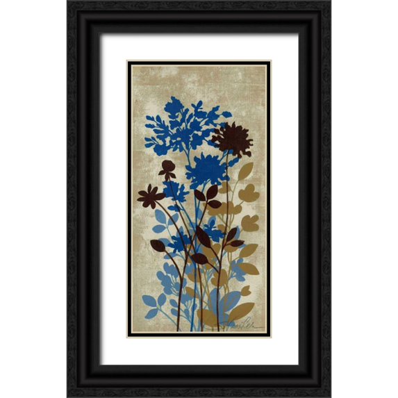 Vassileva, Silvia 11x18 Black Ornate Wood Framed with Double Matting Museum Art Print Titled - Spring Bouquet II on Tan