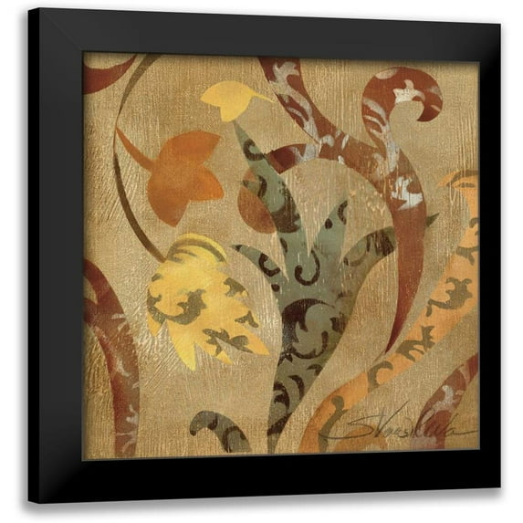 Vassileva, Silvia 12x12 Black Modern Framed Museum Art Print Titled - Floral Fragment IV WAG