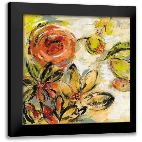 Vassileva, Silvia 12x12 Black Modern Framed Museum Art Print Titled - Floral Joy