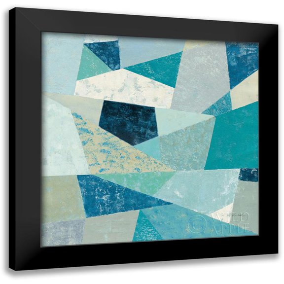 Vassileva, Silvia 12x12 Black Modern Framed Museum Art Print Titled - Indigo Geo Metric II Soft