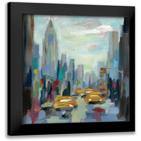 Vassileva, Silvia 12x12 Black Modern Framed Museum Art Print Titled - Manhattan Sketches I