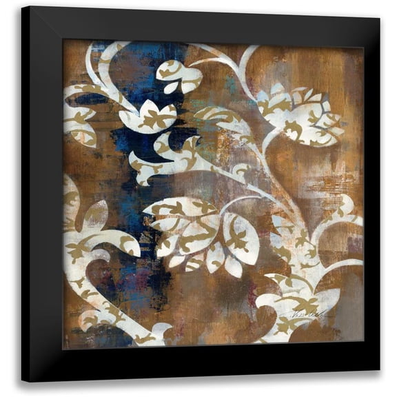 Vassileva, Silvia 12x12 Black Modern Framed Museum Art Print Titled - Moonlight Magnolia Silhouette II
