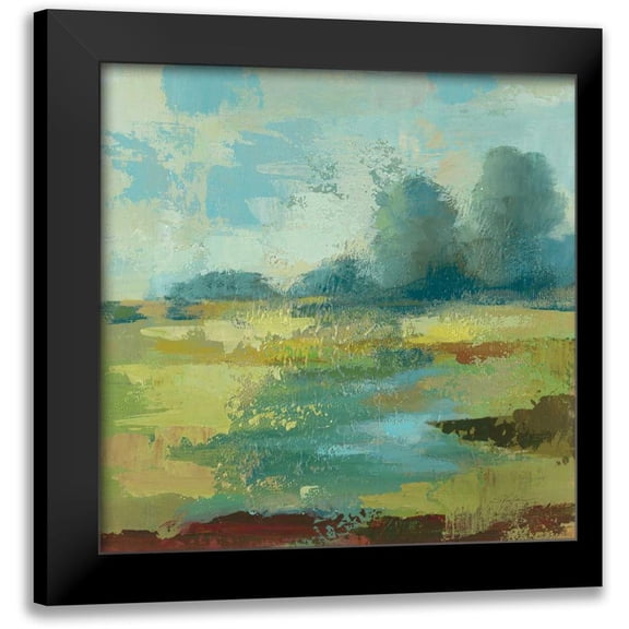 Vassileva, Silvia 12x12 Black Modern Framed Museum Art Print Titled - Windsor Blue Field IV