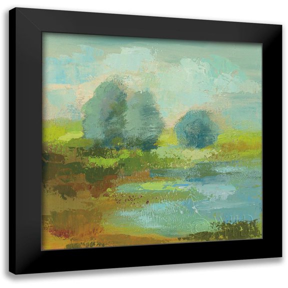 Vassileva, Silvia 12x12 Black Modern Framed Museum Art Print Titled - Windsor Blue Field I