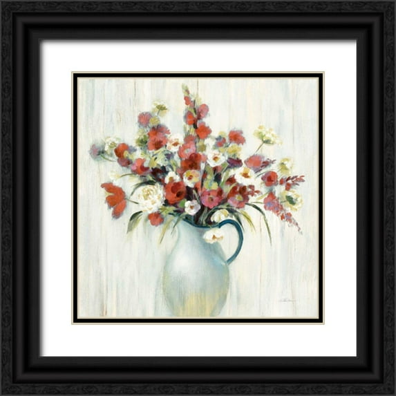 Vassileva, Silvia 12x12 Black Ornate Wood Framed with Double Matting Museum Art Print Titled - Coastal Bouquet Autumn