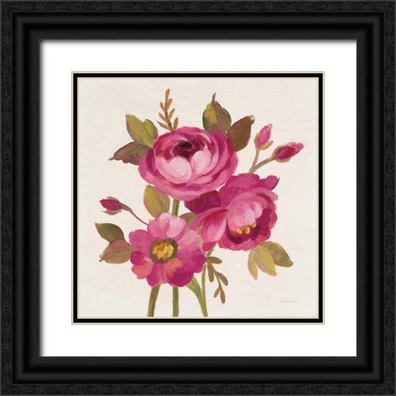 Vassileva, Silvia 12x12 Black Ornate Wood Framed with Double Matting Museum Art Print Titled - English Garden III Stem