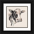 thumbnail image 1 of Vassileva, Silvia 12x12 Black Ornate Wood Framed with Double Matting Museum Art Print Titled - Expressionistic Cow I Neutral, 1 of 4