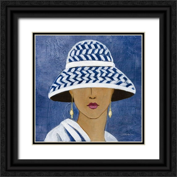Vassileva, Silvia 12x12 Black Ornate Wood Framed with Double Matting Museum Art Print Titled - Lady with Hat II