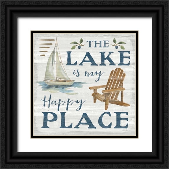 Vassileva, Silvia 12x12 Black Ornate Wood Framed with Double Matting Museum Art Print Titled - Lakeside Retreat IX