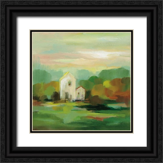 Vassileva, Silvia 12x12 Black Ornate Wood Framed with Double Matting Museum Art Print Titled - October Farm I