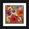 thumbnail image 1 of Vassileva, Silvia 12x12 Black Ornate Wood Framed with Double Matting Museum Art Print Titled - Rainbow Dahlias Crop II, 1 of 4