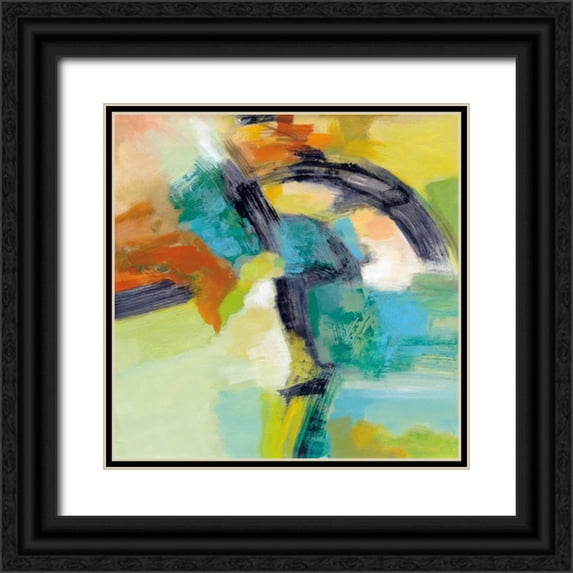 Vassileva, Silvia 12x12 Black Ornate Wood Framed with Double Matting Museum Art Print Titled - Rainbow on the Asphalt
