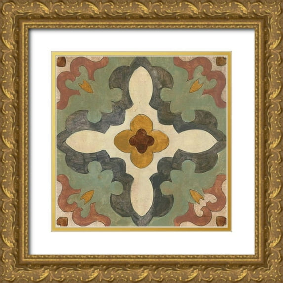 Vassileva, Silvia 12x12 Gold Ornate Wood Framed with Double Matting Museum Art Print Titled - Andalucia Tiles B Color