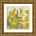 thumbnail image 1 of Vassileva, Silvia 12x12 Gold Ornate Wood Framed with Double Matting Museum Art Print Titled - Floating Yellow Flowers IV, 1 of 4