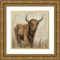 thumbnail image 1 of Vassileva, Silvia 12x12 Gold Ornate Wood Framed with Double Matting Museum Art Print Titled - Highland Mountain Cow, 1 of 4