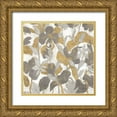 thumbnail image 1 of Vassileva, Silvia 12x12 Gold Ornate Wood Framed with Double Matting Museum Art Print Titled - Painted Tropical Screen II Gray Gold Crop, 1 of 4