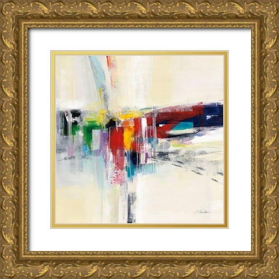 Vassileva, Silvia 12x12 Gold Ornate Wood Framed with Double Matting Museum Art Print Titled - Rainbow Kaleidoscope