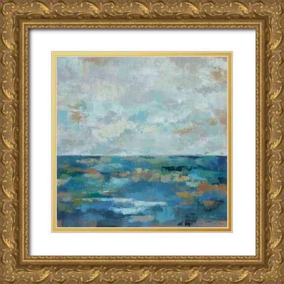 Vassileva, Silvia 12x12 Gold Ornate Wood Framed with Double Matting Museum Art Print Titled - Seascape Sketches I